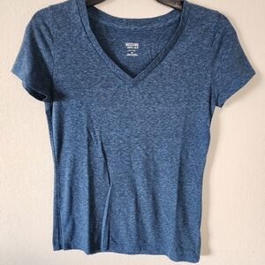 🎀Y2K Mossimo Supply Co. Blue Short Sleeve V-Neck Top - Juniors Medium🎀